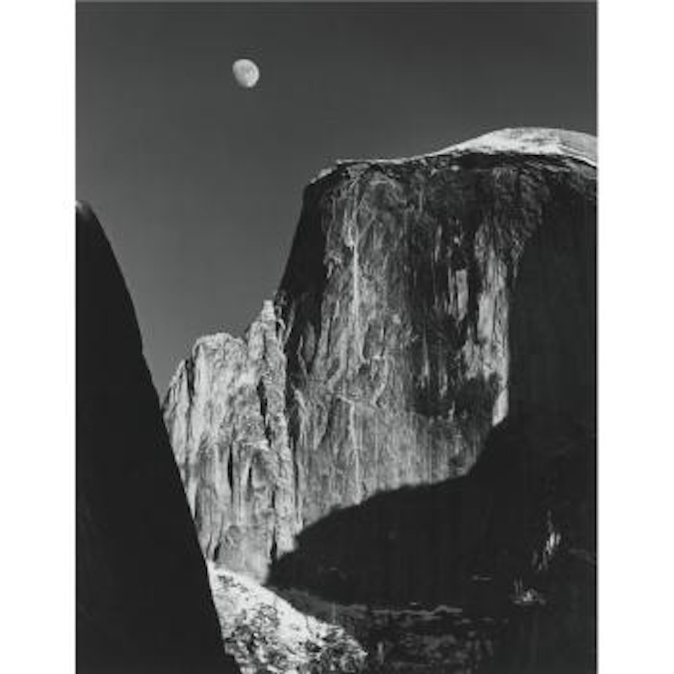 Moon And Half Dome, Yosemite National Park, California by Ansel Adams