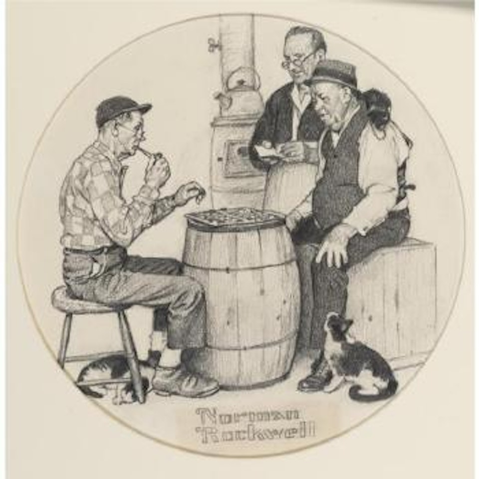 The Checker Game by Norman Rockwell