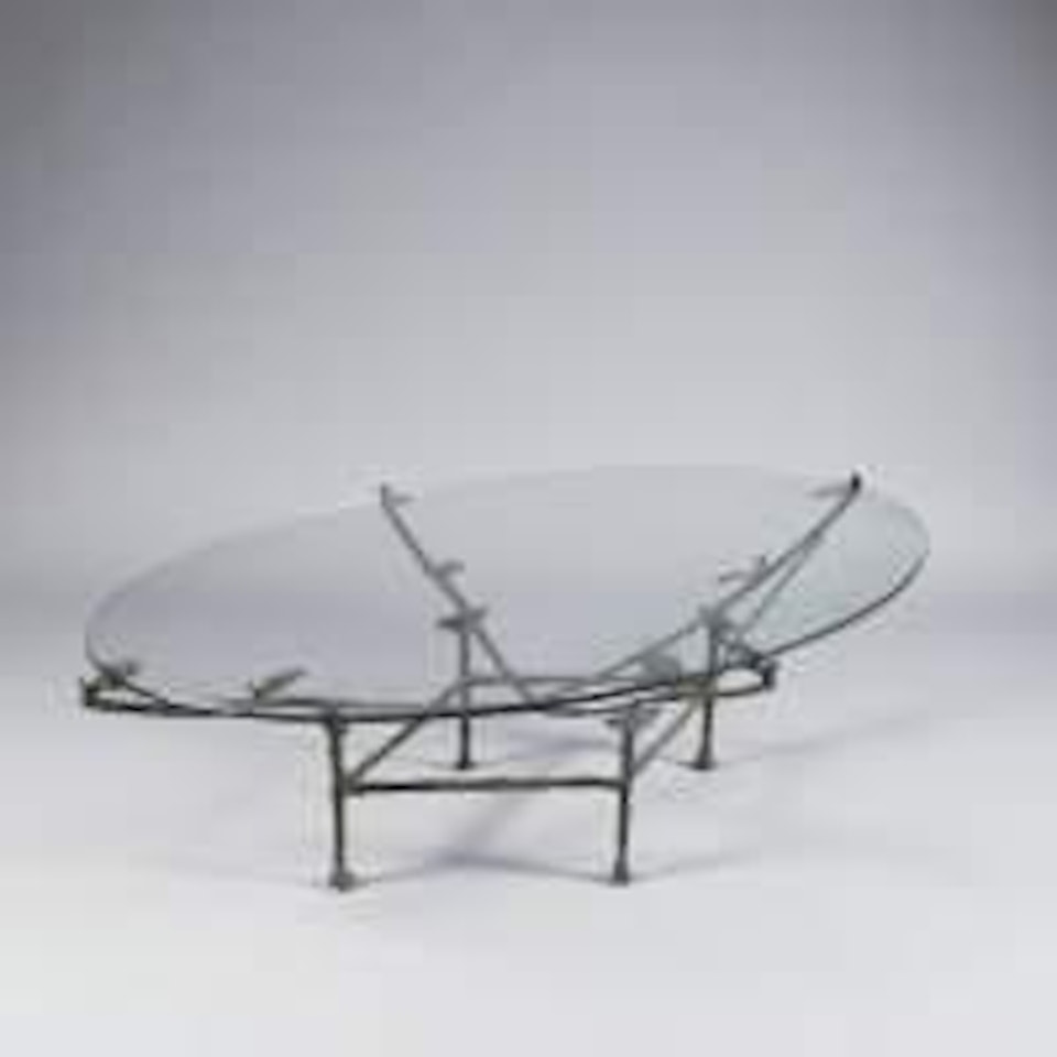 Table basse carcasse modele a double plateau by Diego Giacometti