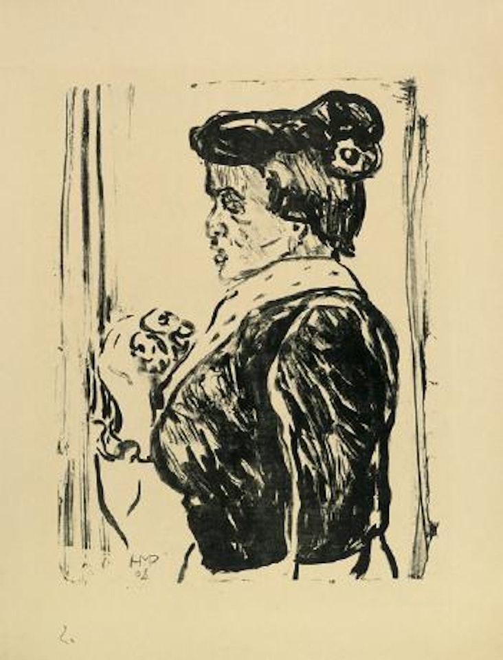 Frau mit Strauss by Max Pechstein