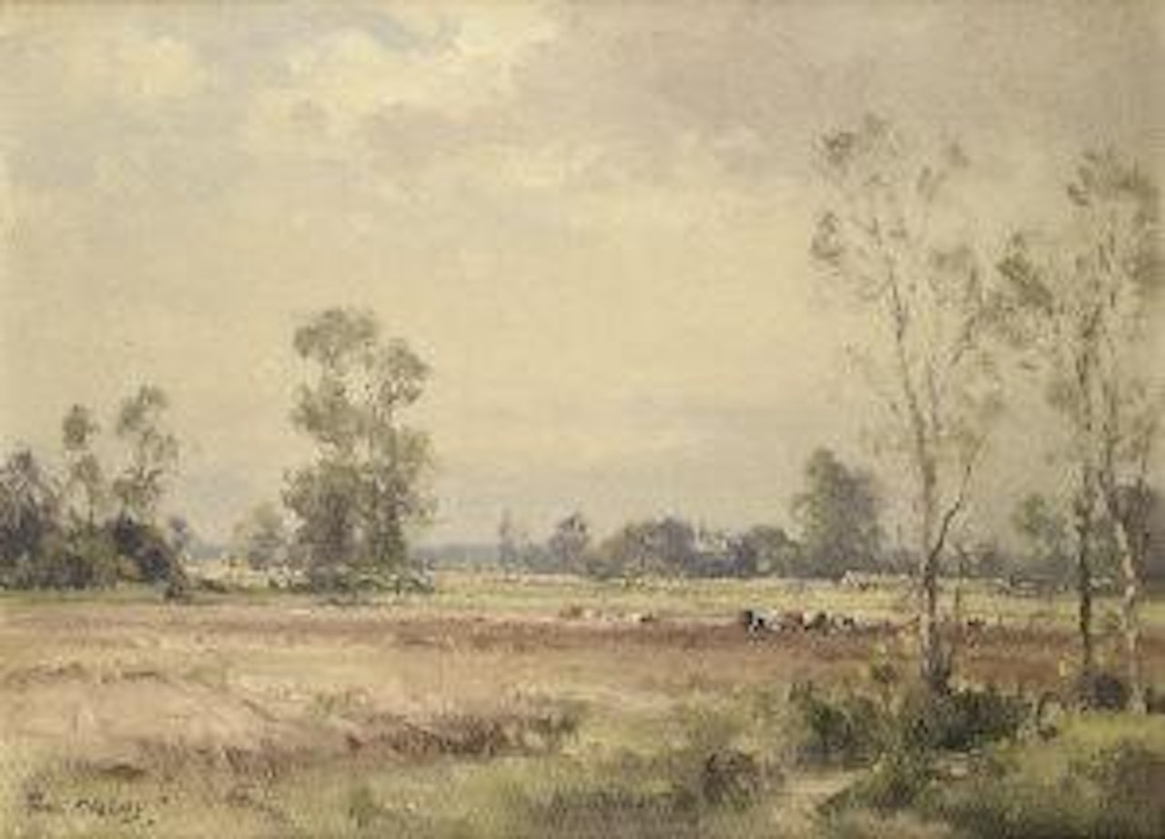 Cattle grazing in a landscape by Frank Mckelvey