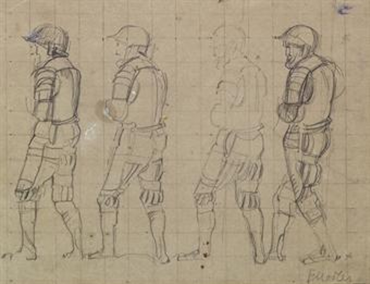 Studie zu 'Rückzug von Marignano' by Ferdinand Hodler
