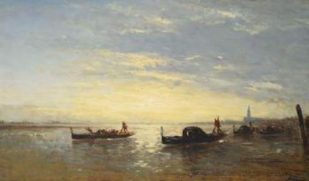 Coucher de soleil sur le Grand Canal by Félix Ziem
