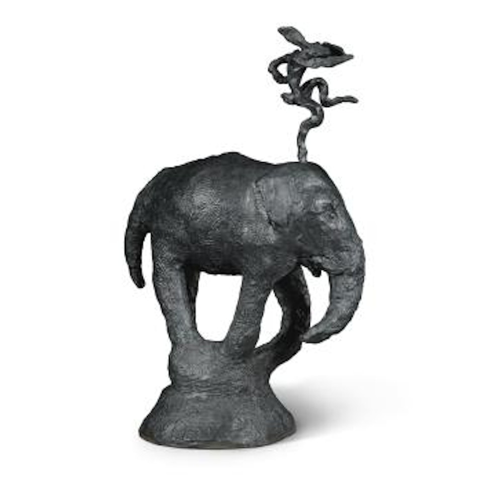 Elephant With Tusks And Nijinski Hare by Barry Flanagan
