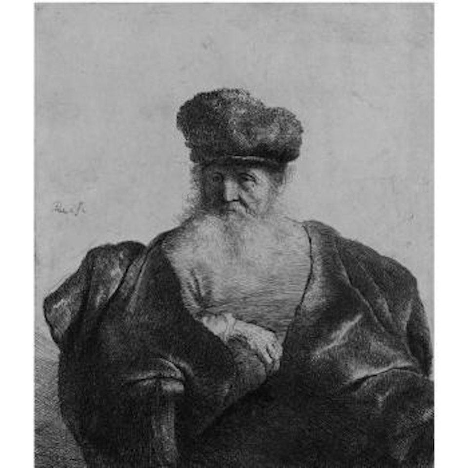 Old Man With Beard, Fur Cap And Velvet Cloak (B., Holl. 262; H. 92; Bb. 32-2) by Attributed to Rembrandt Harmensz van Rijn