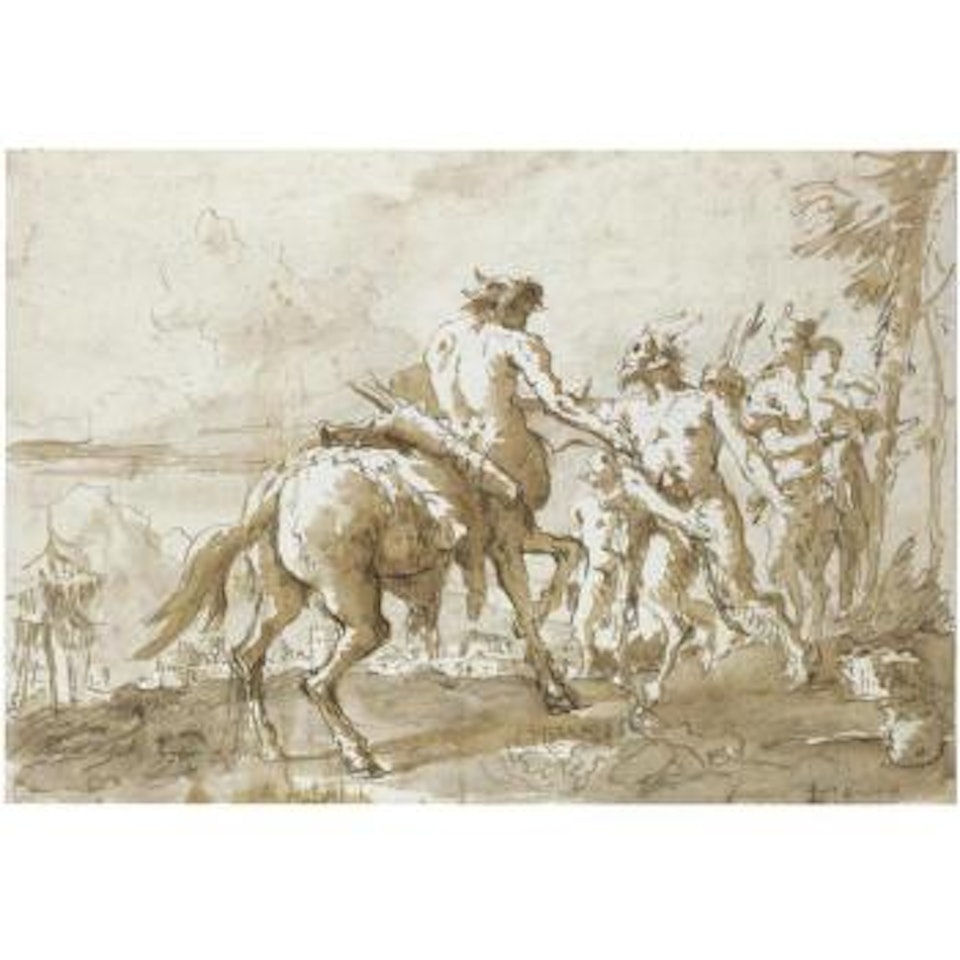 A Centaur Meeting A Faun And His Family by Giovanni Domenico Tiepolo