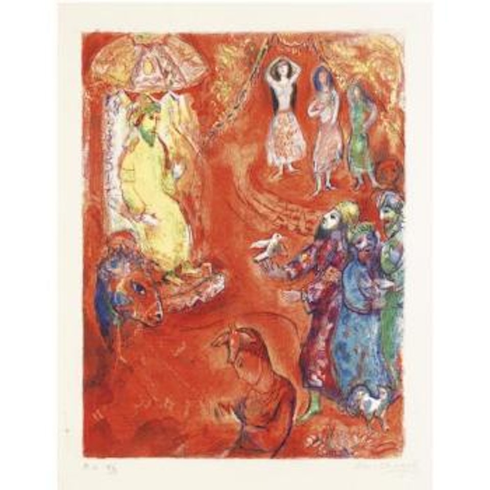 Four Tales From The Arabian Nights: Now The King Loved Science And Geometry... (M.45) by Marc Chagall