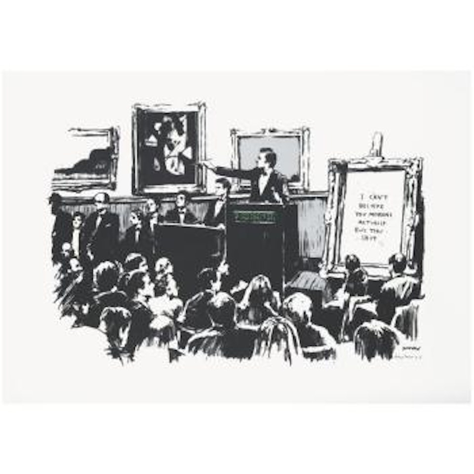 Morons (White) by Banksy