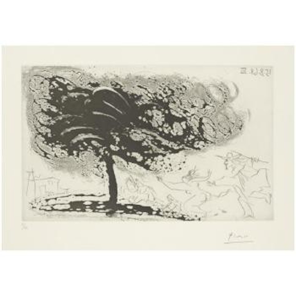 Arbre Dans La Tempete, Avec Fuite Vers Une Eglise (B. 1761) by Pablo Picasso