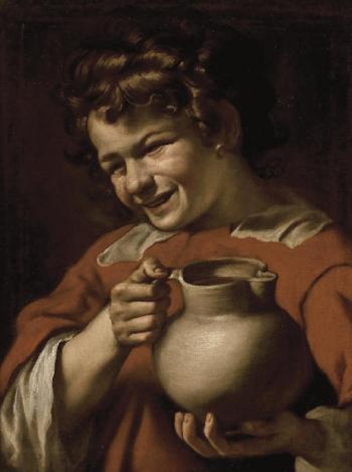 Young boy holding a pitcher by Neapolitan School