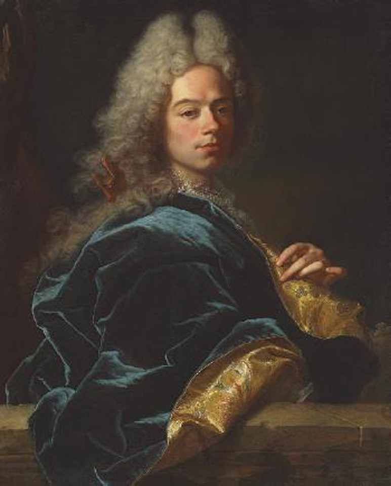Portrait of Jean-Louis de Roll-Montpellier, half-length, in a blue and gold robe by Hyacinthe Rigaud