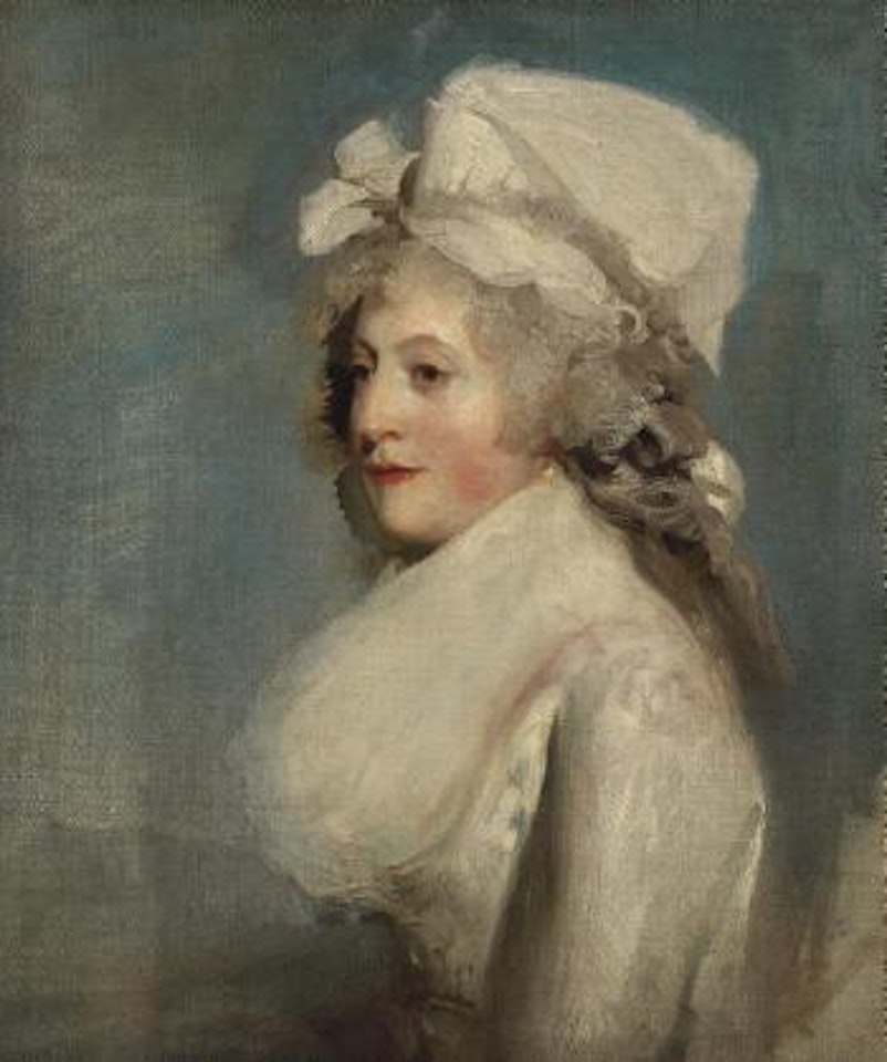 Portrait of Judith Noel, Lady Milbanke, half-length, in a white dress and bonnet by Sir Thomas Lawrence