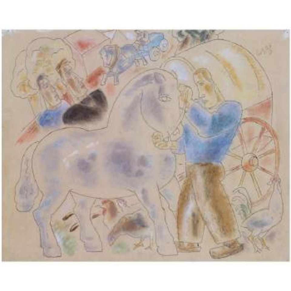 Figuren Met Paard by Leo Gestel