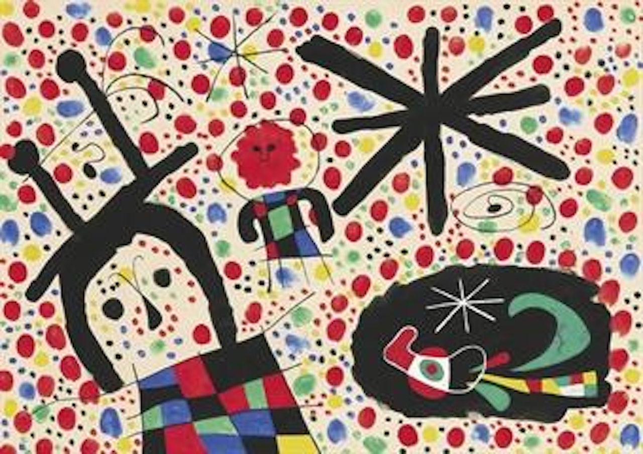 Untitled (Personnages, étoiles) by Joan Miró