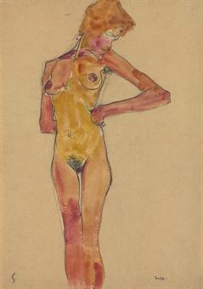 Stehender weiblicher Akt (Gerti Schiele) by Egon Schiele