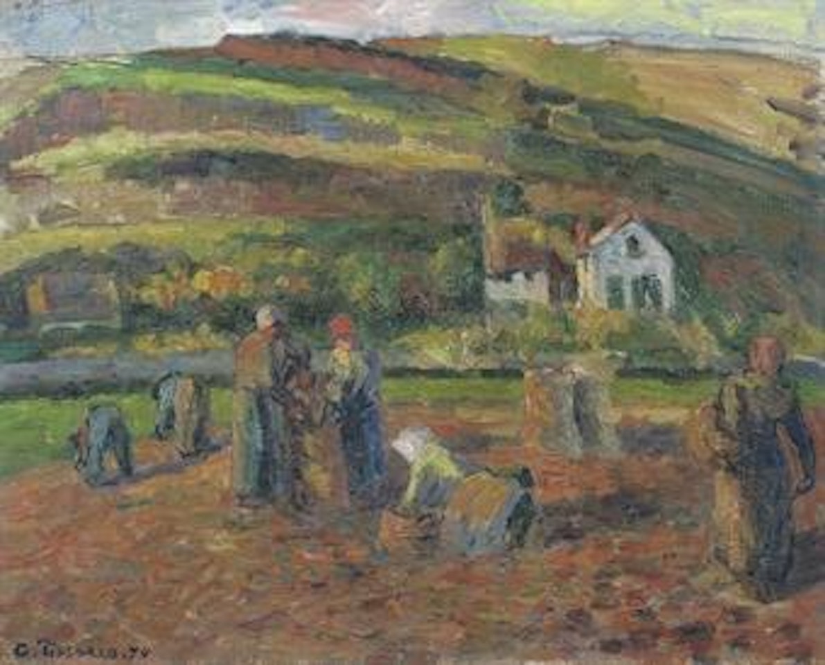La récolte des pommes de terre, Pontoise by Camille Pissarro