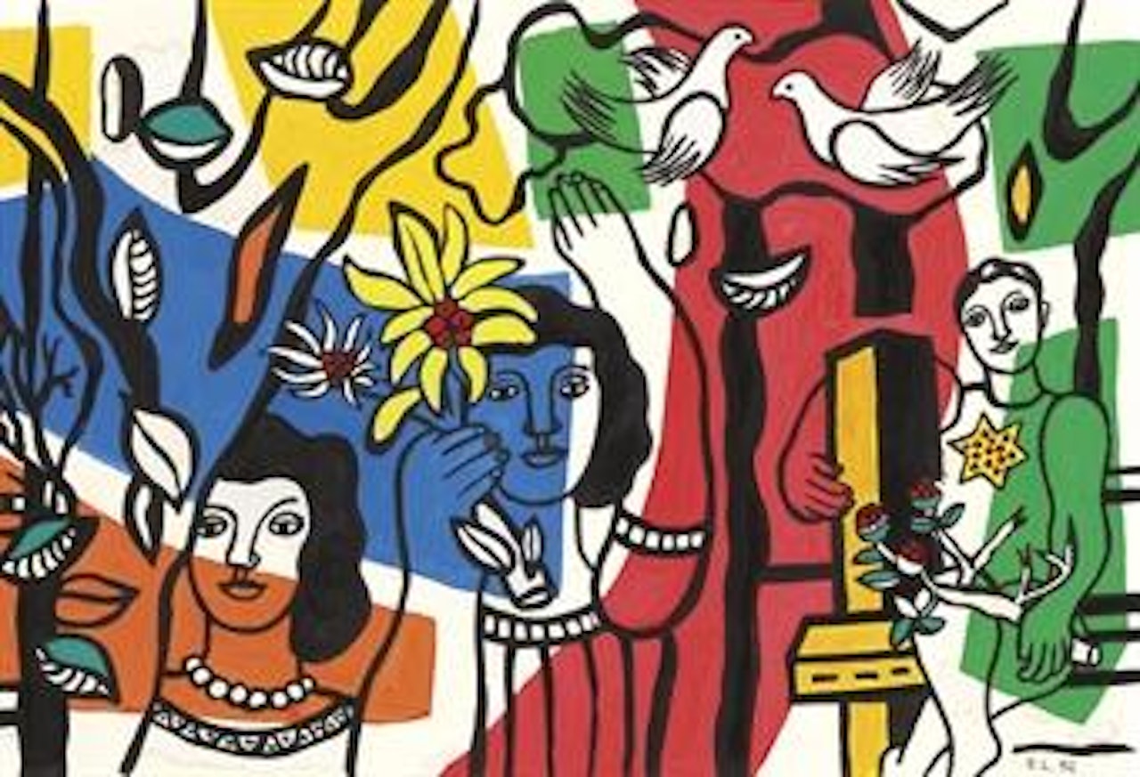 Les femmes aux fleurs by Fernand Leger
