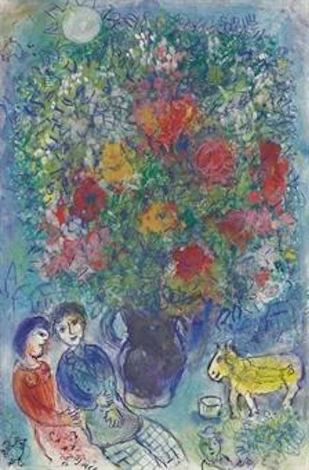 Conversation sous le bouquet by Marc Chagall