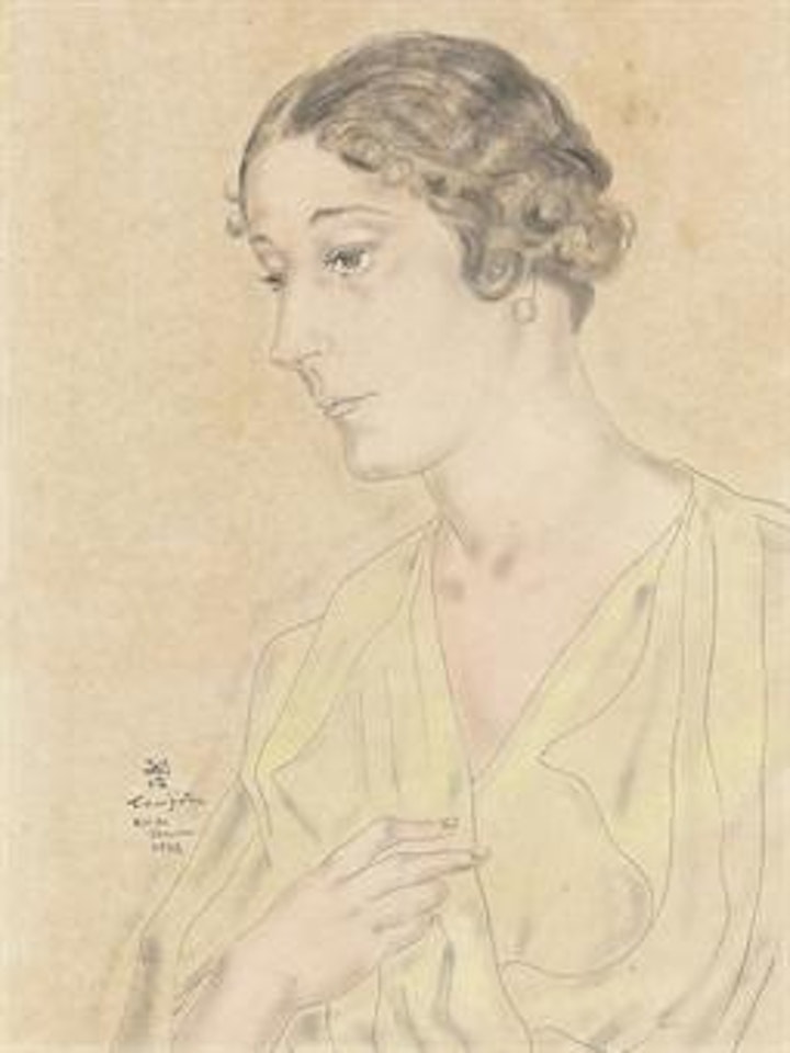 Portrait de la Marquise de Andia by Leonard Tsuguharu Foujita