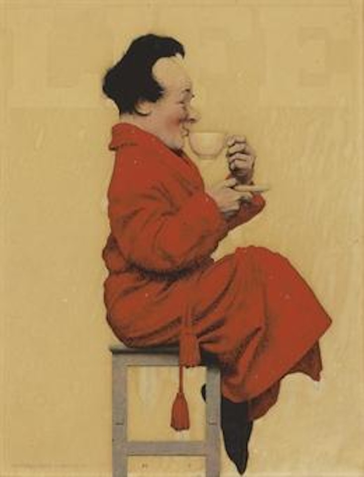 Life Magazine Cover (Man Seated with Cup) by Maxfield Parrish