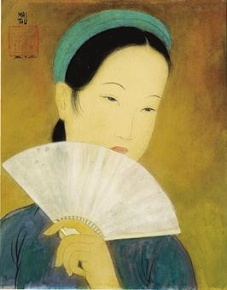Lady with fan by Mai Trung Thu