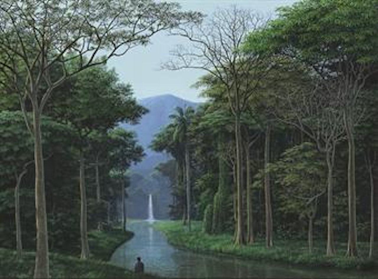 De la cascada viene un río by Tomas Sanchez