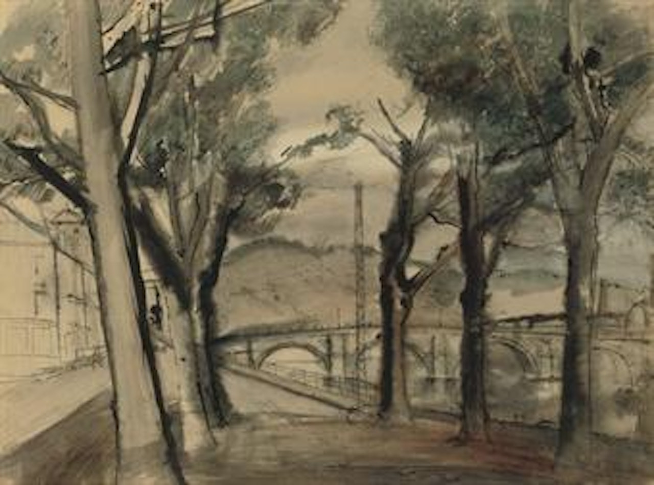 A bridge in Huy by Paul Delvaux