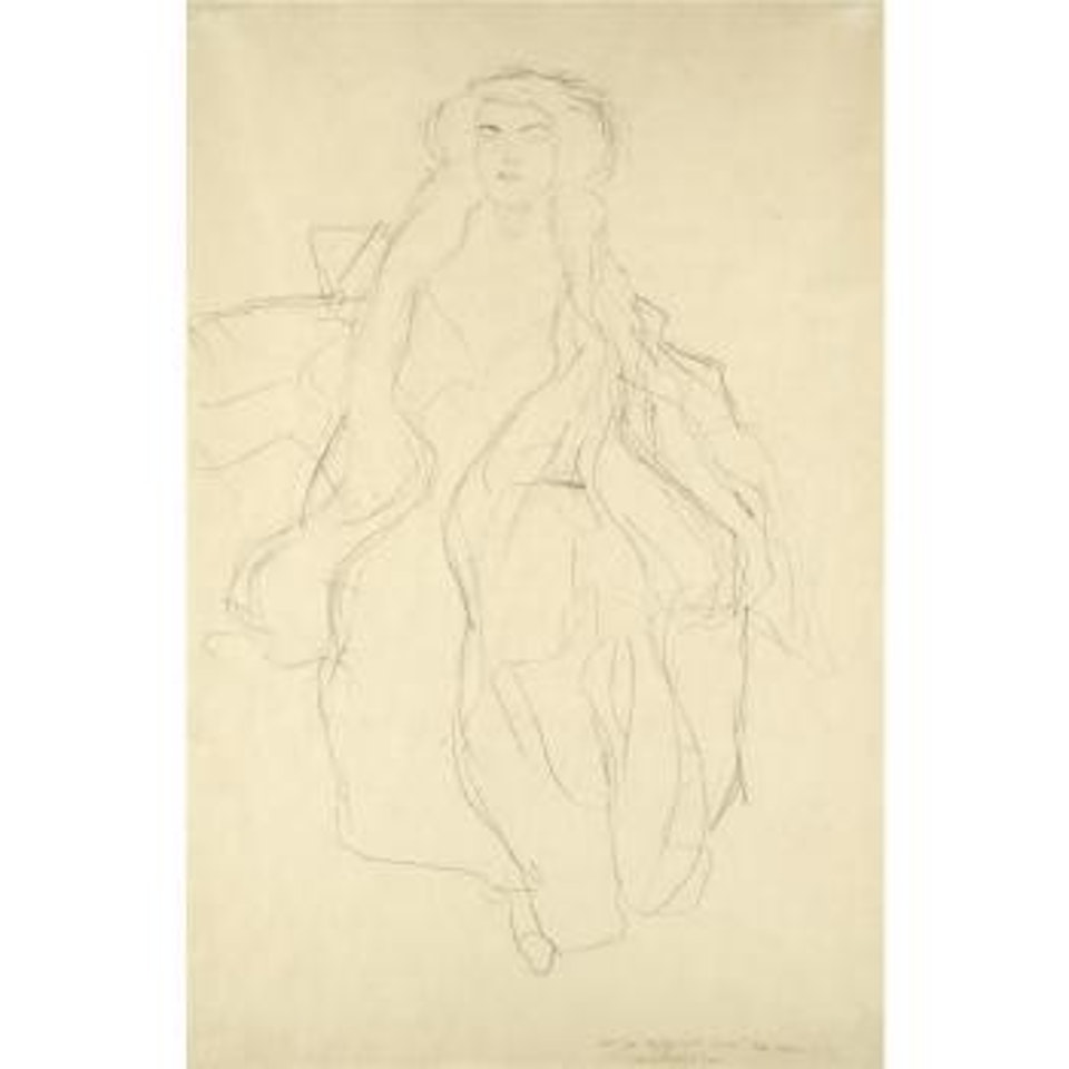 Sitzende Von Vorne (Seated Woman, Frontal View) by Gustav Klimt