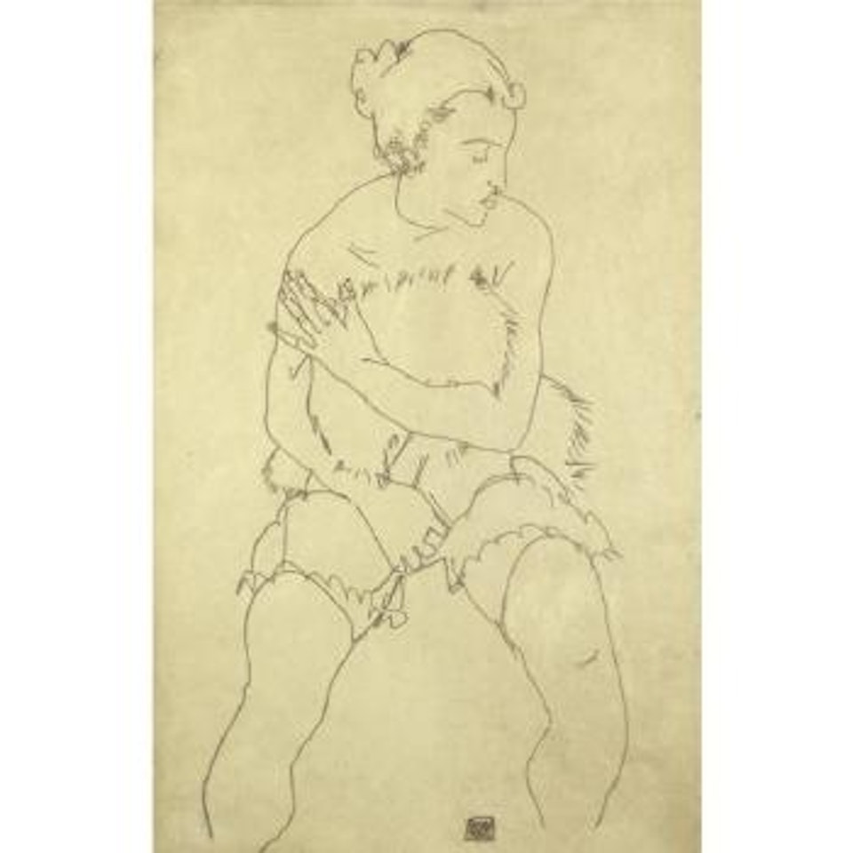 Sitzender Weiblicher Akt (Seated Female Nude) by Egon Schiele