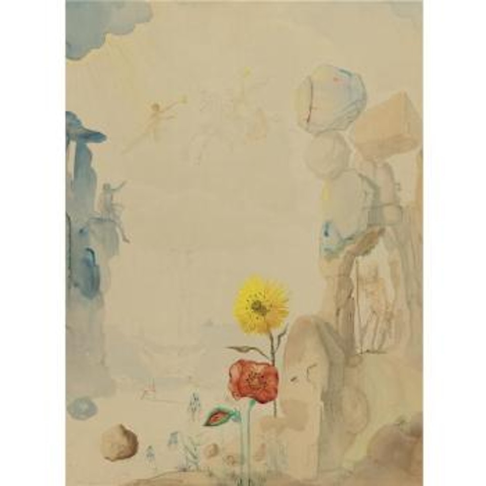 Fleurs, Cavalier, Ange Annonciateur Et Bateau by Salvador Dali