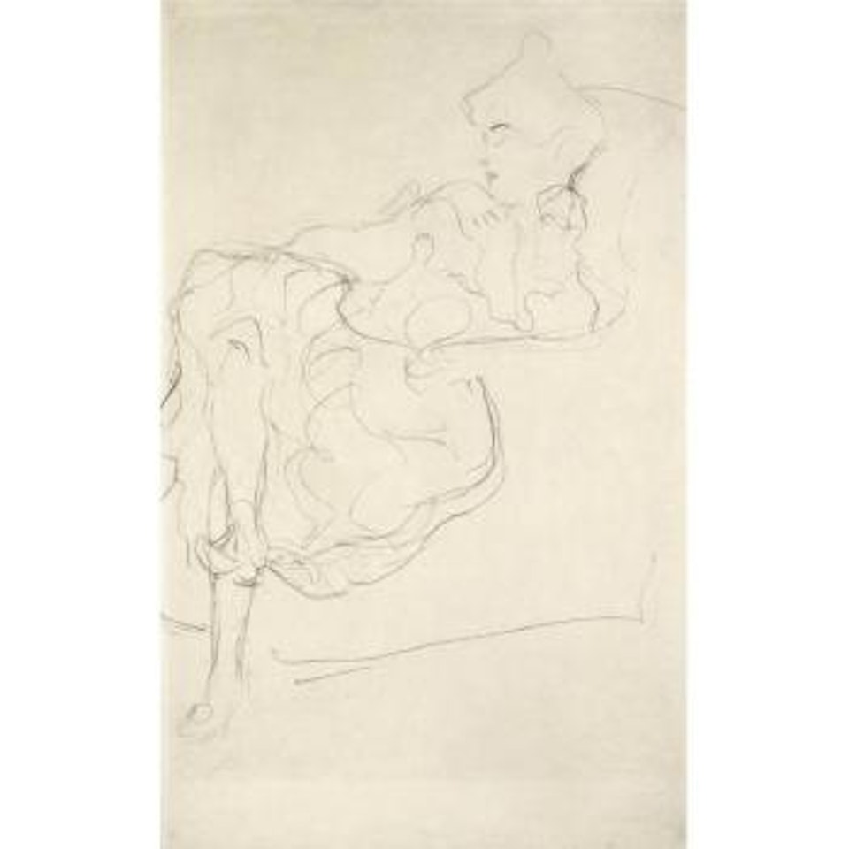 Sitzende Im Lehnsessel Nach Links (Seated Woman In An Armchair To The Left) by Gustav Klimt