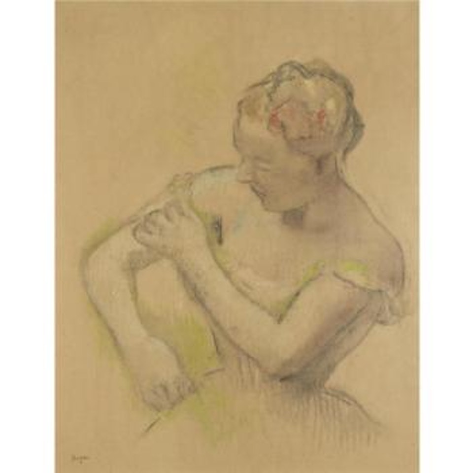 Danseuse Rajustant Son Épaulette by Edgar Degas