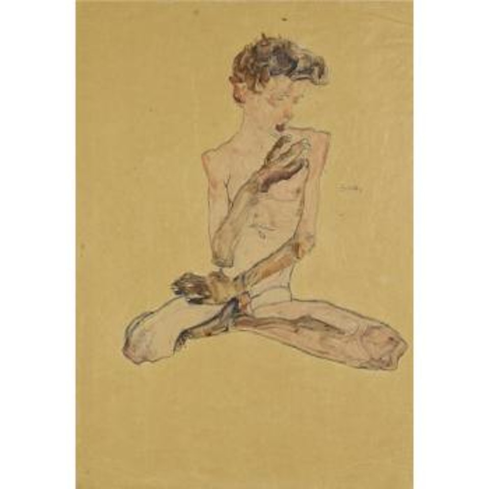 Sitzender Junge (Seated Boy) by Egon Schiele