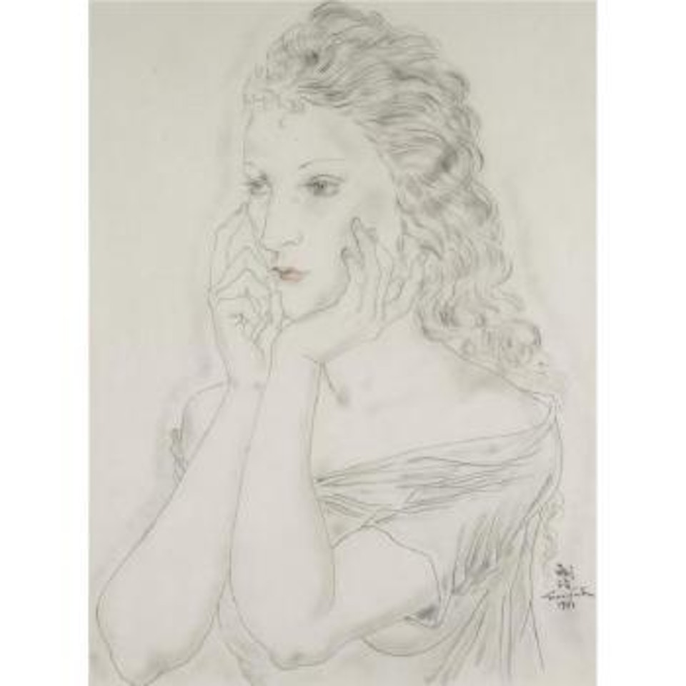 Portrait De Sylvaine by Leonard Tsuguharu Foujita