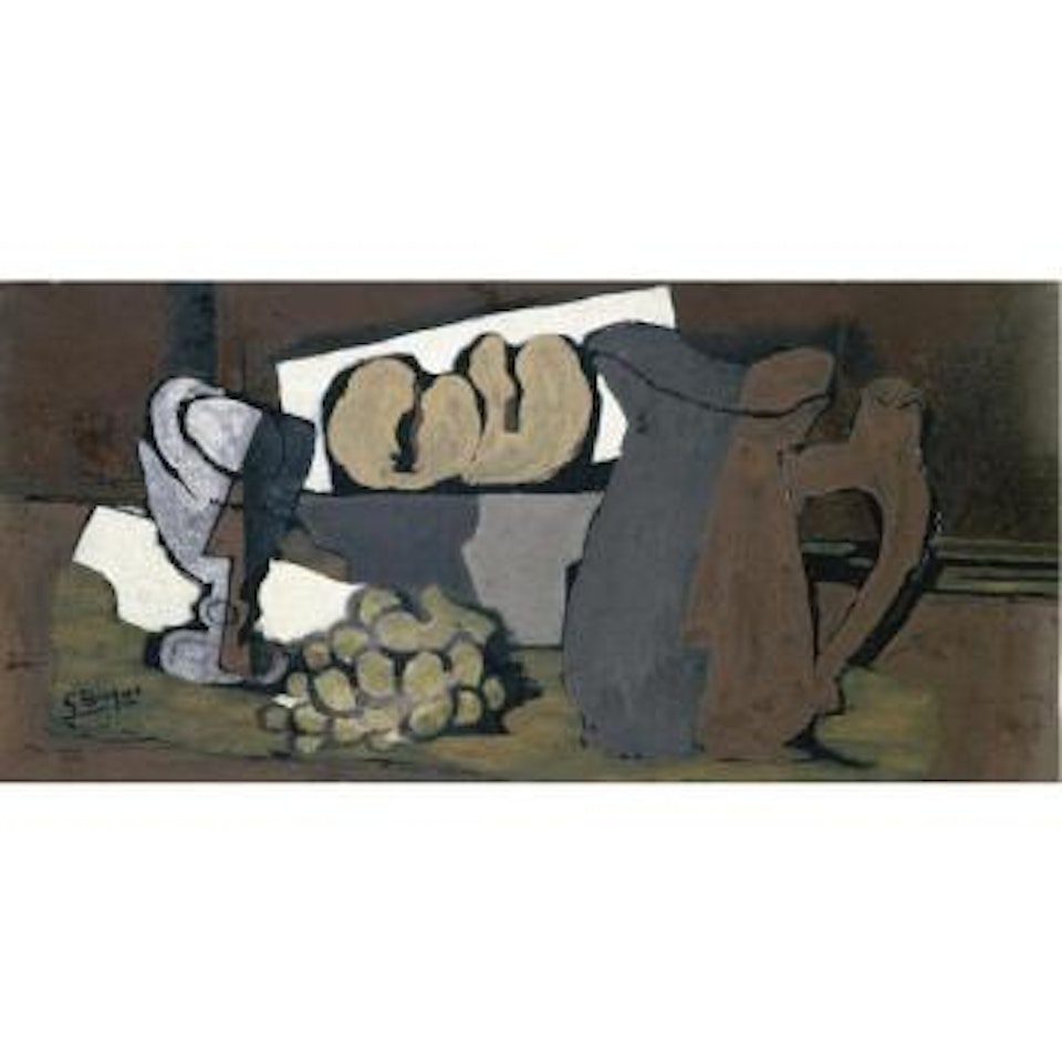 Pichet, Pommes, Raisins Et Verre by Georges Braque