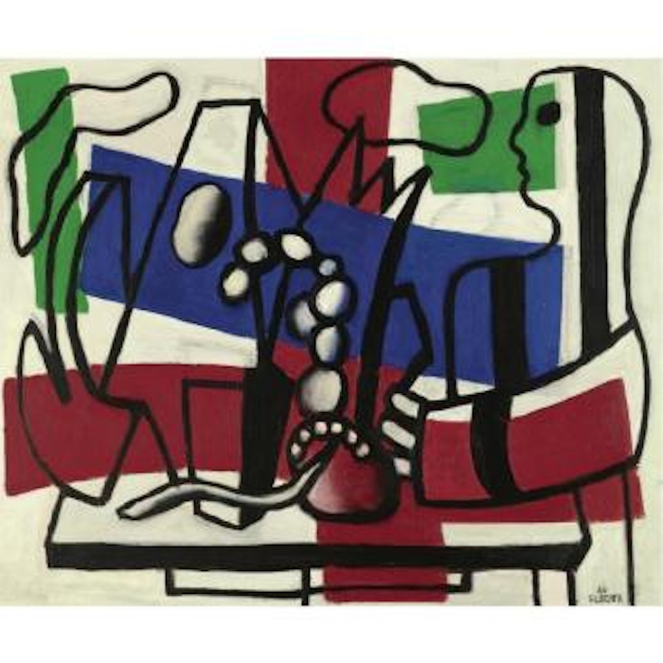 Nature Morte En Rouge Et Bleu by Fernand Leger
