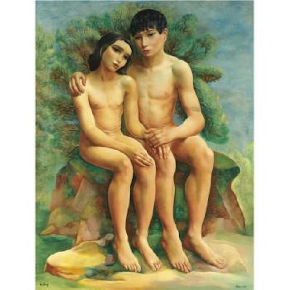 Couple Assis by Moïse Kisling