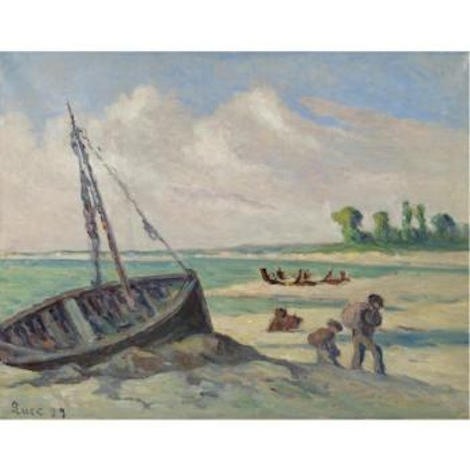 Environs Du Tréport, Barque Échouée by Maximilien Luce