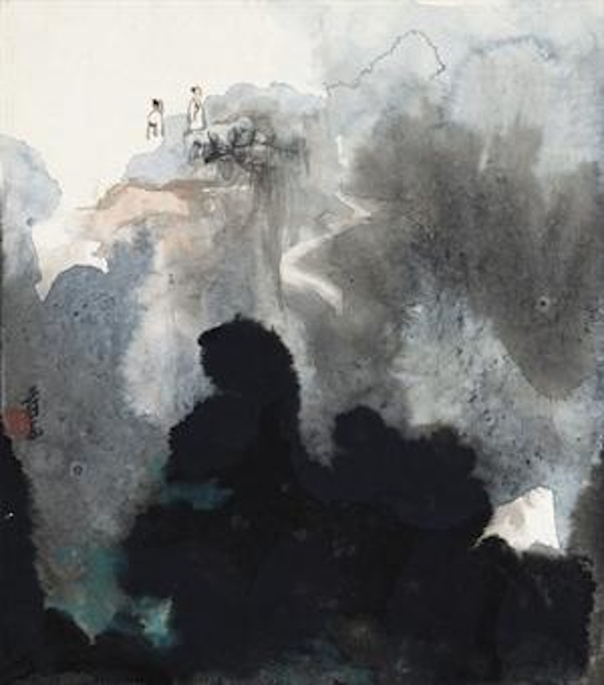 Scholar on a Cliff by Zhang Daqian