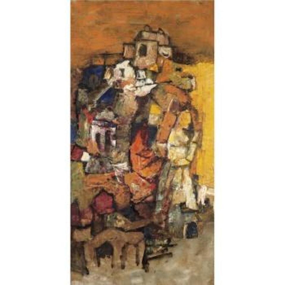 Street In Jaipur by M.F. Husain
