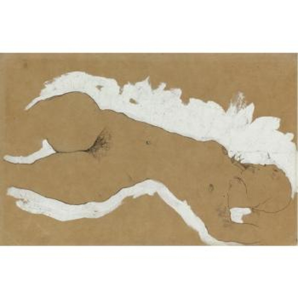 Mädchenakt Mit Weisser Umrandung (Female Nude With White Border) by Egon Schiele