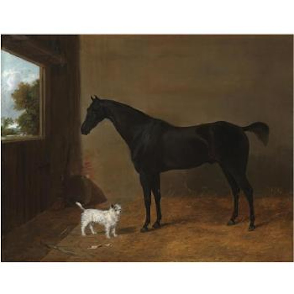 A Dark Bay Horse In A Stable by Richard Ansdell