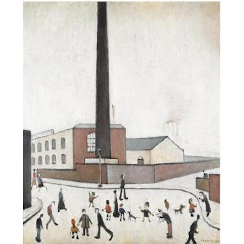 Mill Scene With Figures by Laurence Stephen Lowry