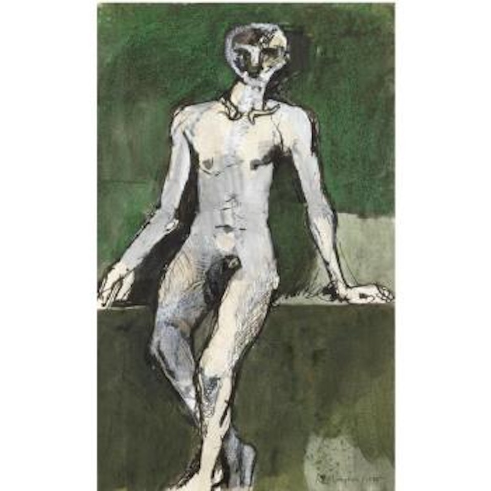 Seated Male Nude by Keith Vaughan