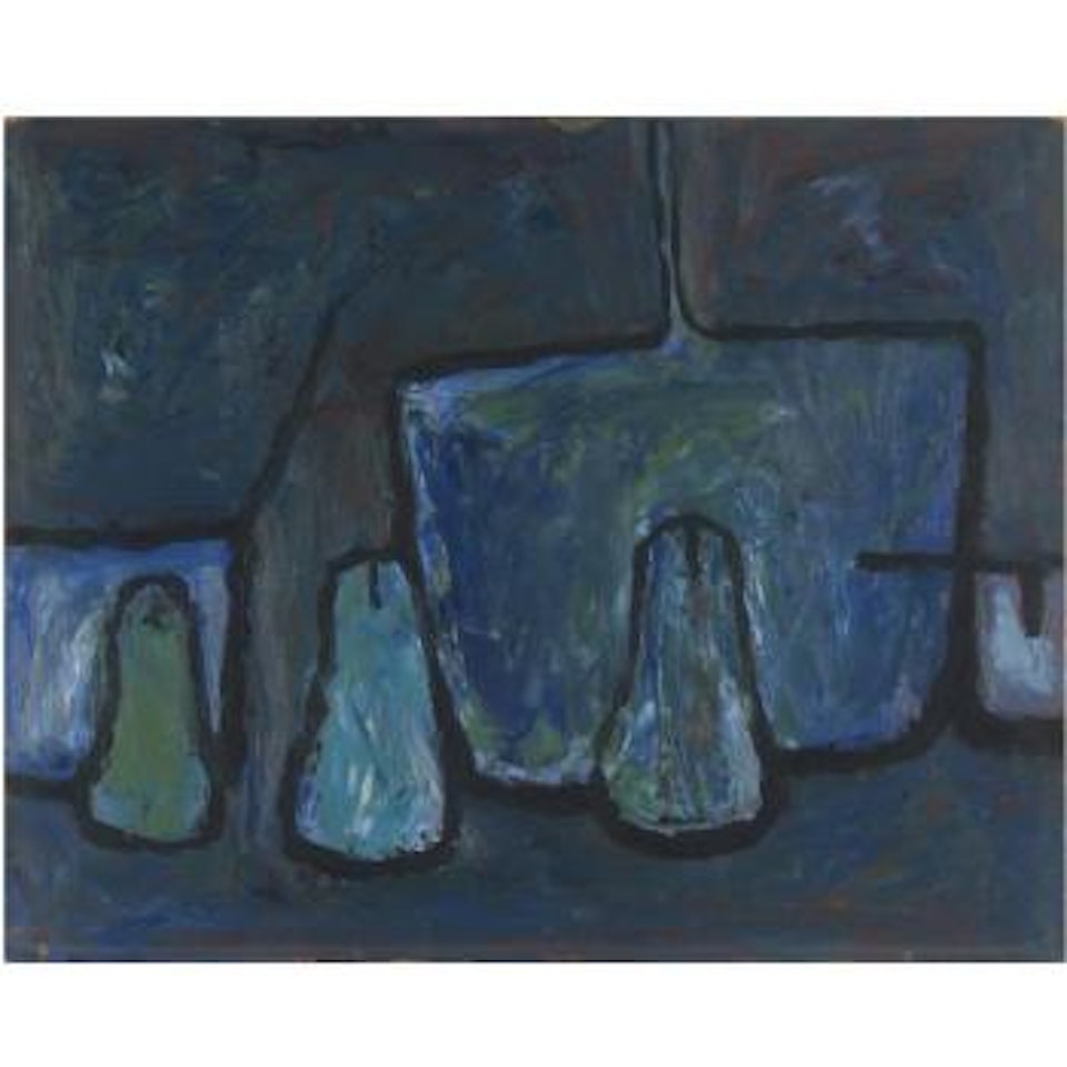 Blue Pot And Three Pears by William Scott