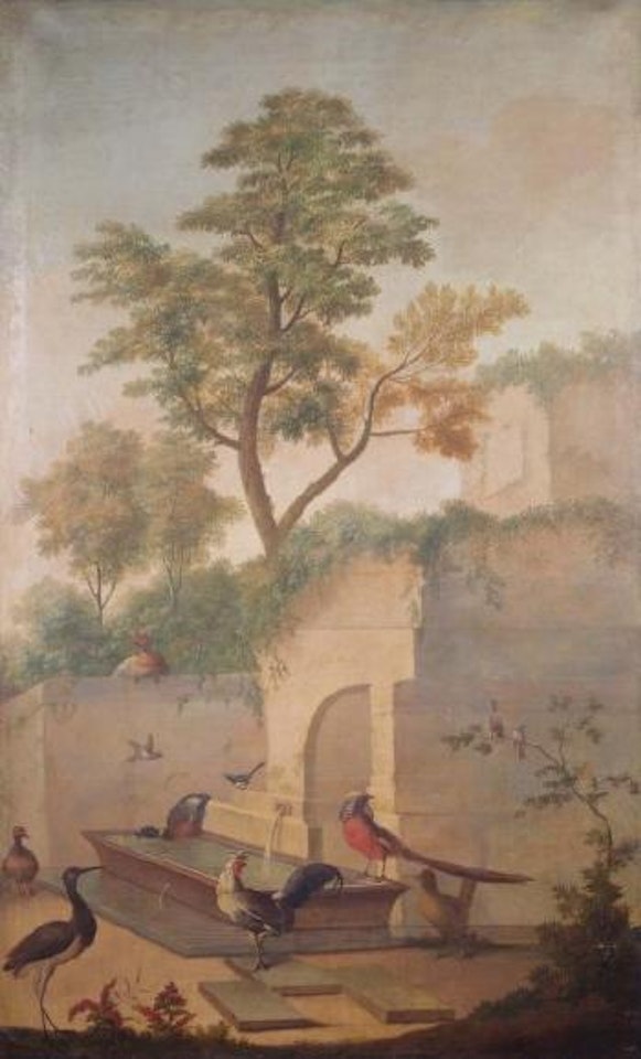 Oiseaux à la fontaine by Dutch School by English School