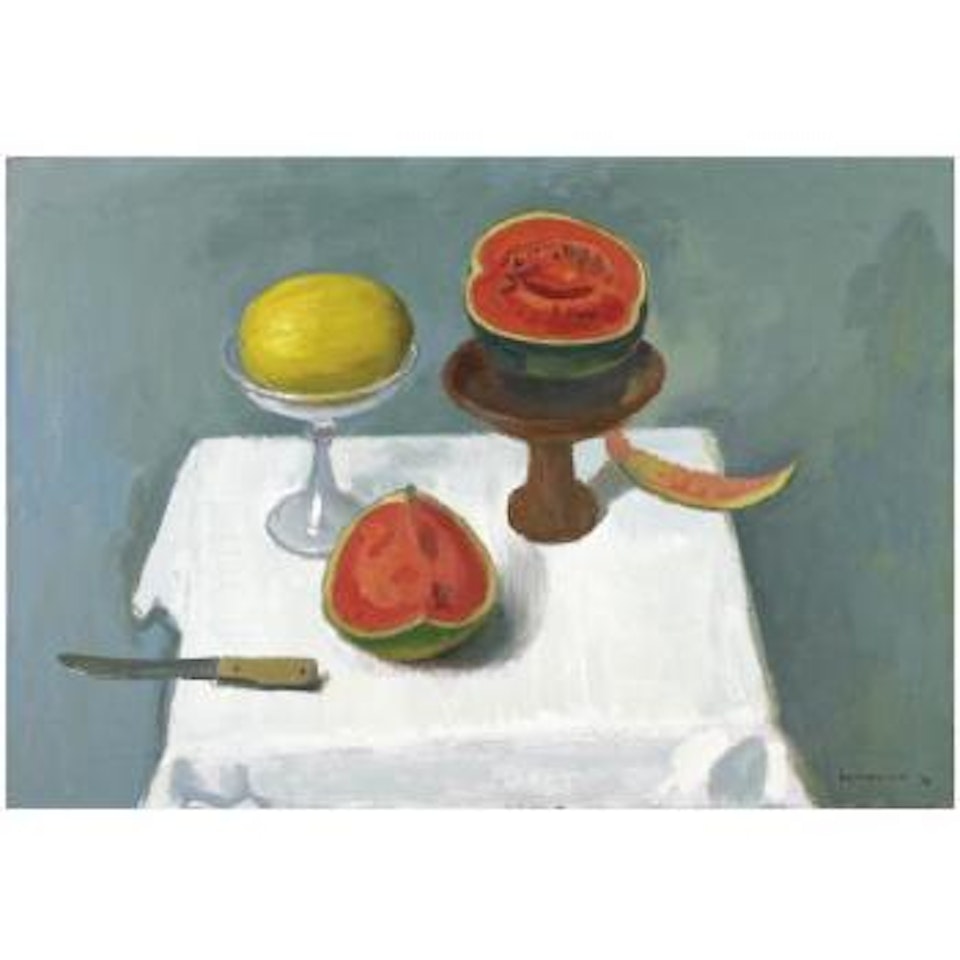 Still Life With Melons by Alberto Morrocco