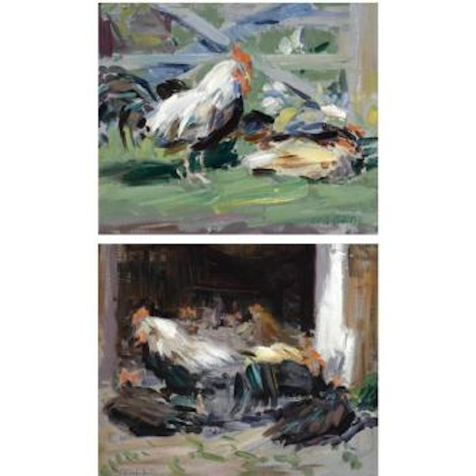Cockerels by Francis Campbell Boileau Cadell