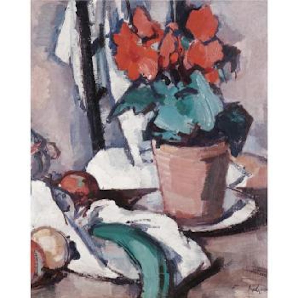 Still Life With Geraniums by Samuel John Peploe