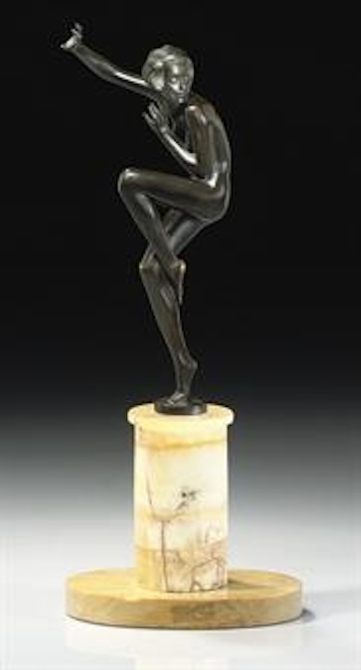Figure of a naked girl adopting a stylish pose by Josef Lorenzl